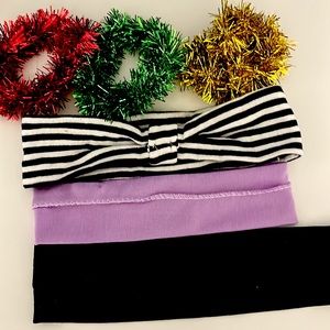 6 count hair accessories with headbands and festive pony tail holders